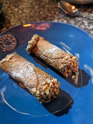 Chocolate & hazlenut cannoli $18 at Patsy's in Melbourne