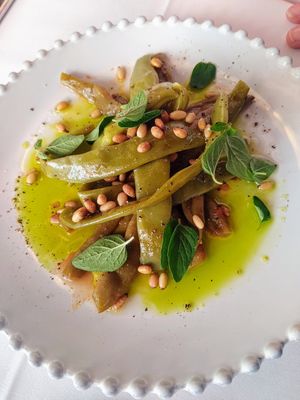 Green bean and pinenut dish from set menu at Patsy's in Melbourne