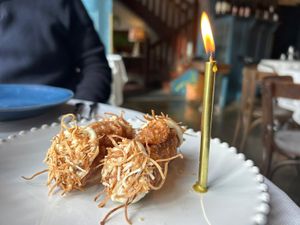 Cannoli with shredded coconut   at Patsy's in Melbourne