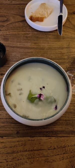 Asparagus soup at Canis Music & Wine in Gdansk