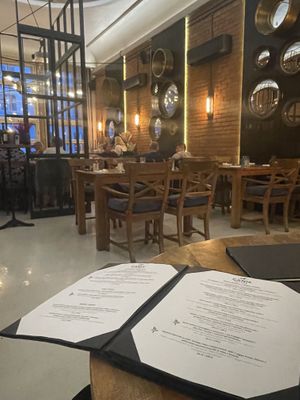 Interior and menu  at Canis Music & Wine in Gdansk