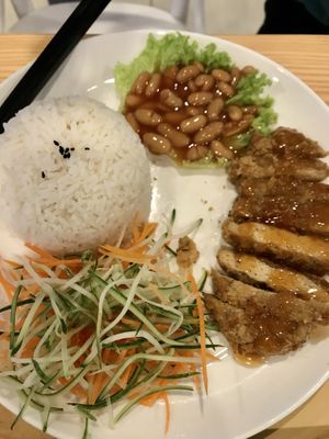 Thai Sauce Chicken Chop Rice  at Veggie House 一芳 - Tai Seng in Central Singapore