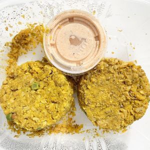 Lentil- Green Pea Burgers  at The Wild Radish in Nyack