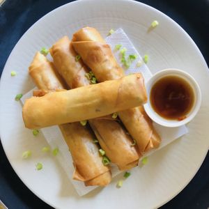 fresh spring rolls  at The Plants in Zanzibar