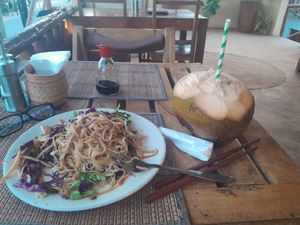 Rice noodles with vegetables. at The Plants in Zanzibar