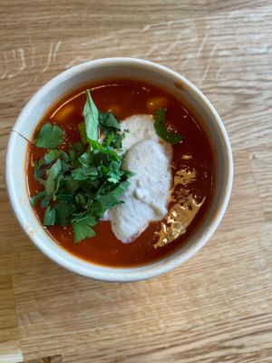 Dairy free Mexican bean soup with homemade cashew nut cream  at RusticBoowa  in Tralee