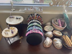 Crystal hair accessories  at Kosmic Vegan Marketplace in San Antonio