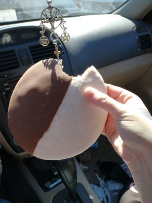 Black and white cookie at Ben & Esther's Vegan Jewish Deli in San Diego