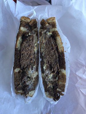 Bennys brisket  at Ben & Esther's Vegan Jewish Deli in San Diego