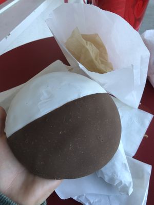 Black and white cookie   at Ben & Esther's Vegan Jewish Deli in San Diego