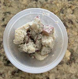 potato salad   at Ben & Esther's Vegan Jewish Deli in San Diego