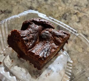 chocolate peanut butter brownie (soo good)   at Ben & Esther's Vegan Jewish Deli in San Diego