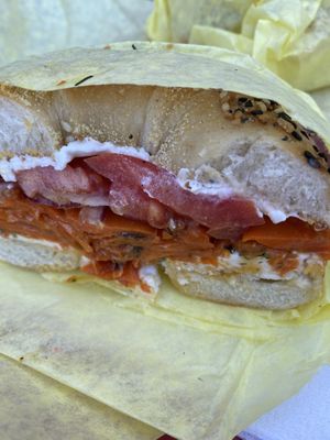 Lox sandwich   at Ben & Esther's Vegan Jewish Deli in San Diego