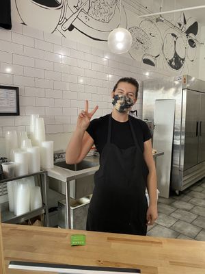   at Ben & Esther's Vegan Jewish Deli in San Diego