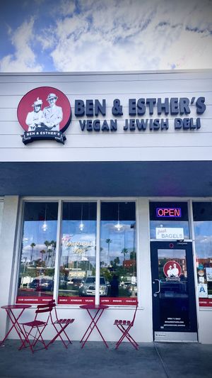   at Ben & Esther's Vegan Jewish Deli in San Diego