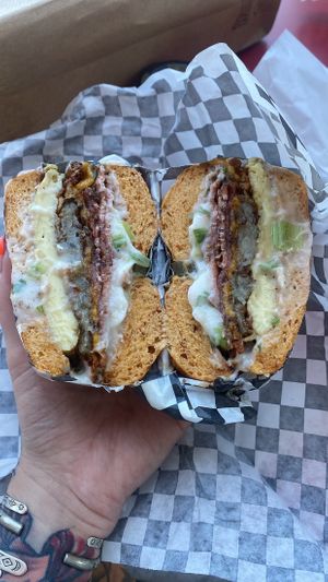 rza +latke   at Ben & Esther's Vegan Jewish Deli in San Diego