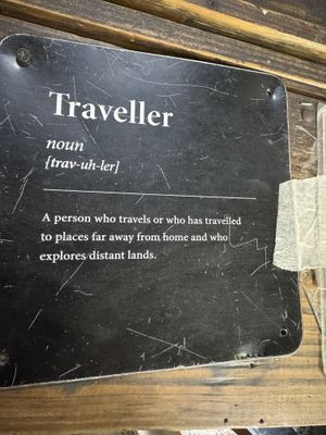 Traveller  (definition) 😃  at Veggie Campus in Kingston