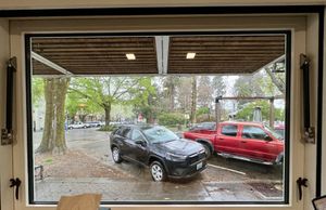 Window  at Flying Goat Coffee in Healdsburg