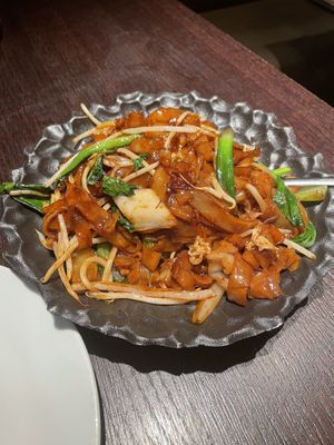 Swapped the fried egg noodles for ho fun noodles   at Plum Valley in London