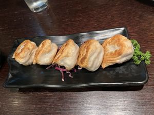 Shanghai style grilled vegetable dumpling   at Plum Valley in London