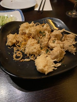 Shredded smoked mock chickenn  at Plum Valley in London