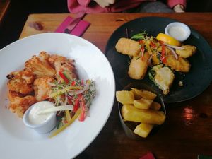 Tofu scampi & Cauliflower, good to share at Dolan's Pub and Restaurant in Limerick