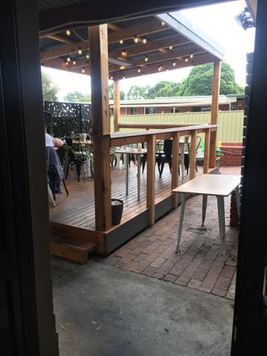 Outdoor seating  at Mad Good in Highgate