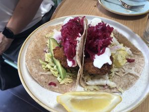 My wife said this was the most bland dish she has ever had (cauliflower tacos).  Seriously folks- can’t you add some freakin salsa?  at Fresh Sherway in Toronto