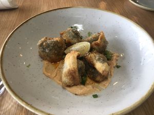 Actually quite good (crispy dumplings)  at Fresh Sherway in Toronto