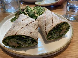 Broccoli Caesar Wrap with house salad (can be done with Fries)   at Fresh Sherway in Toronto