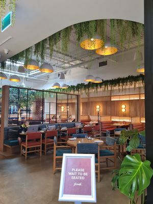 The entrance/some of the restaurant. at Fresh Sherway in Toronto