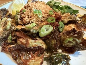 Miso brussel sprouts  at Fresh Sherway in Toronto