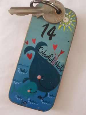 Cute room key😄#Veganuary at Colorful Hut in Koh Phangan