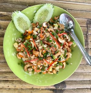 Fried rice with cashew nuts and vegetables at Colorful Hut in Koh Phangan