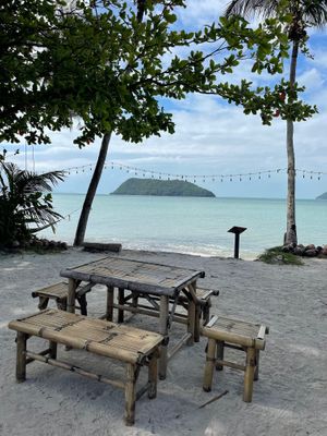 Beachfront dining at Colorful Hut in Koh Phangan