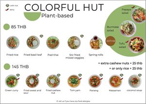 Our menu :) at Colorful Hut in Koh Phangan