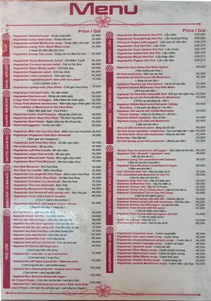 menu at Hoa Khai in Ho Chi Minh City