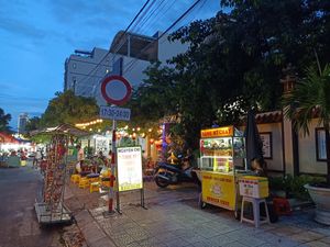 Their view on night #Veganuary at Bánh Mì Chay - Nguyên Chi - Food Stall in Da Nang