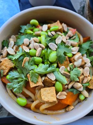 Gochujang Udon Bowl at Cały Gaweł Cantine Bar Cafe in Sopot