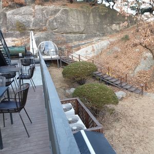 notice they have tents if get cold at The Forest Choso Chaekbang in Seoul