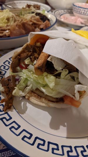 Vegan Pitta Gyros with Seitan and extra vegan feta (as big as my head!) at Gyrosteria Yannis - Borgo Antico  in Bari