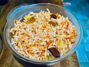 Rice with saffron and raisins at Ganesh Indian Restaurant in Phu Quoc