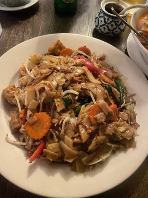 Drunken noodles with tofu   at Pacific Thai Cuisine in Pacific Grove