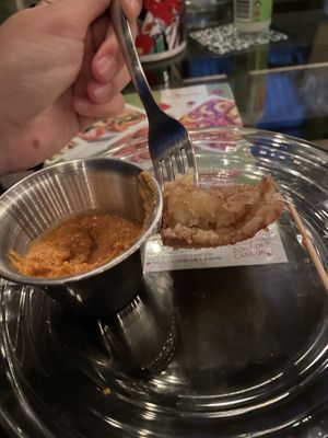 Fried vegan cheese   at Las 3 Puertas in Cancun