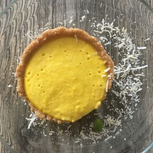 Mango pie, vegan, gluten free at Las 3 Puertas in Cancun