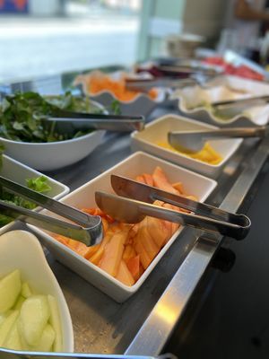 Salad and fruit buffet  at Mamma Veg Floripa in Florianopolis