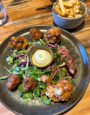 Southern fried cauliflower, truffle mayo  at The Dairy in Larne