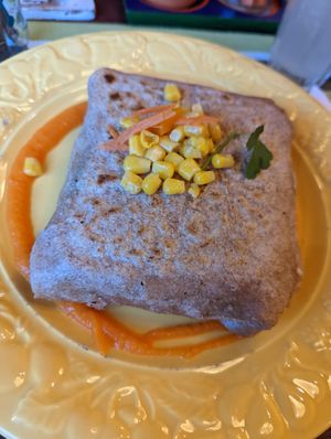 Choclo, calabaza and leek crepe at Viva la Pepa in El Calafate