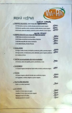 Menu vegano, precisa ser pedido à parte at Viva la Pepa in El Calafate