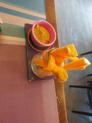 Carrots sticks and babaganoush at Viva la Pepa in El Calafate